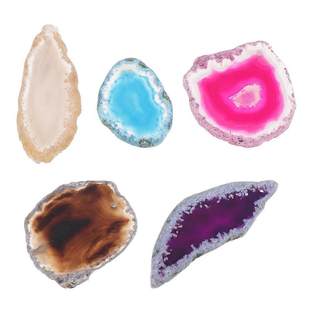 10Pcs Agate Necklace Pendants for DIY Jewelry and Craft Making