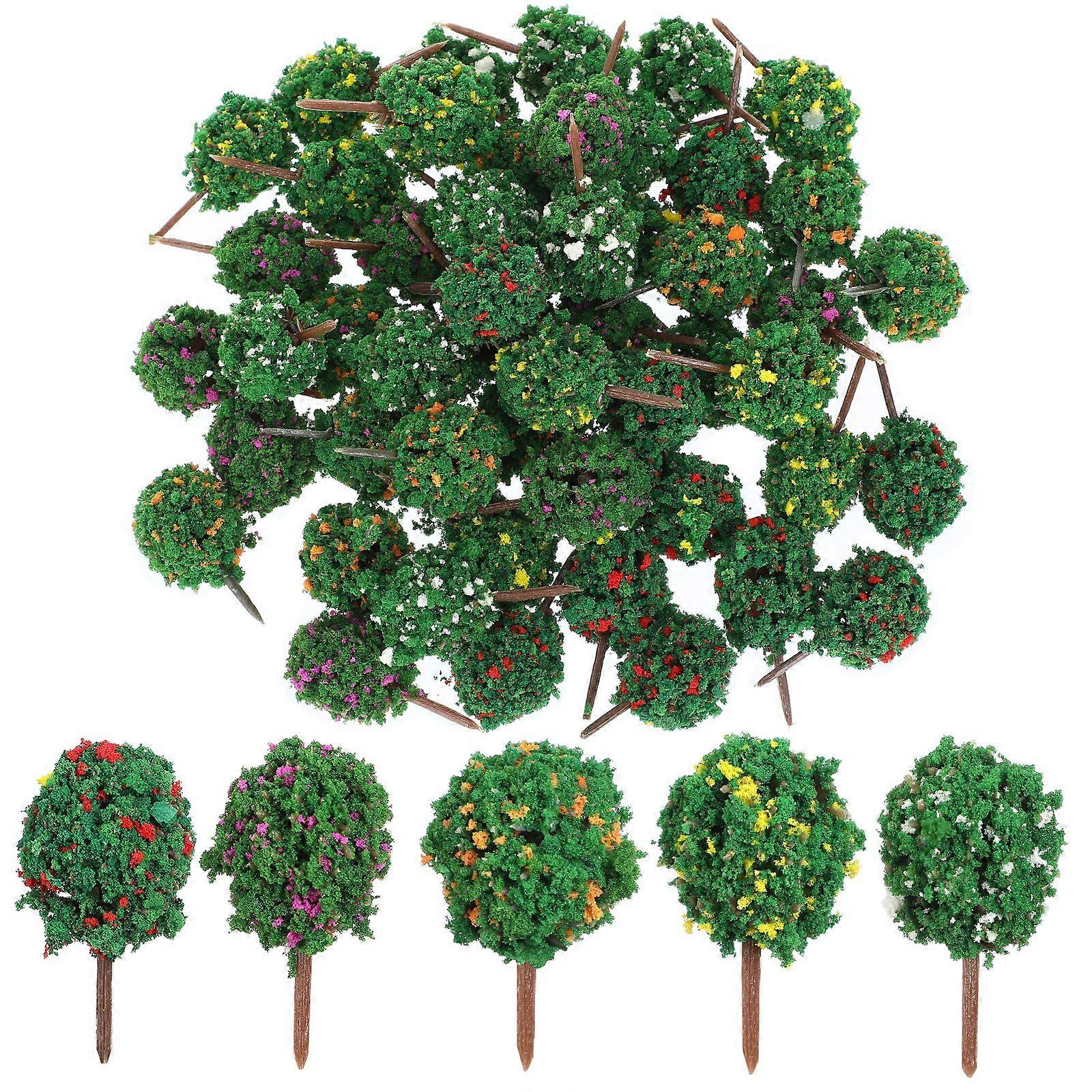 100pcs Miniature Model Trees: Realistic Fake Trees for Train Scenery Architecture Layouts & Dioramas - Plastic Landscape Plants for DIY Projects