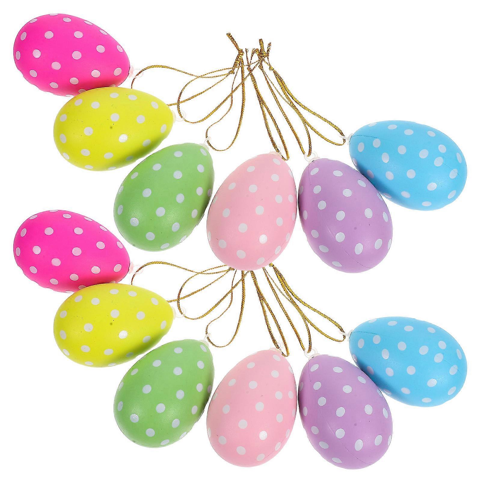 48Pcs Easter Hanging Decorations Plastic Eggs for Crafts and Home Decor