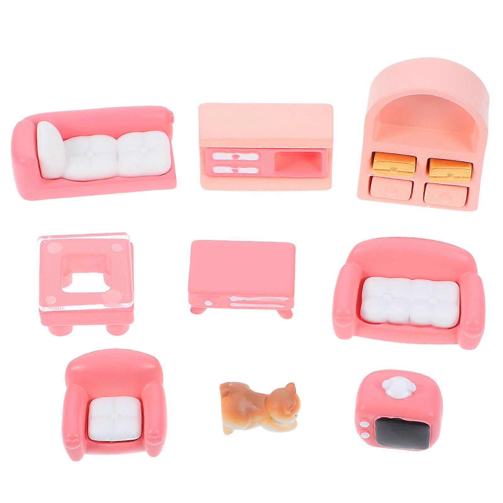 Miniature Dollhouse Sofa Set for Tiny DIY Furniture Accessories