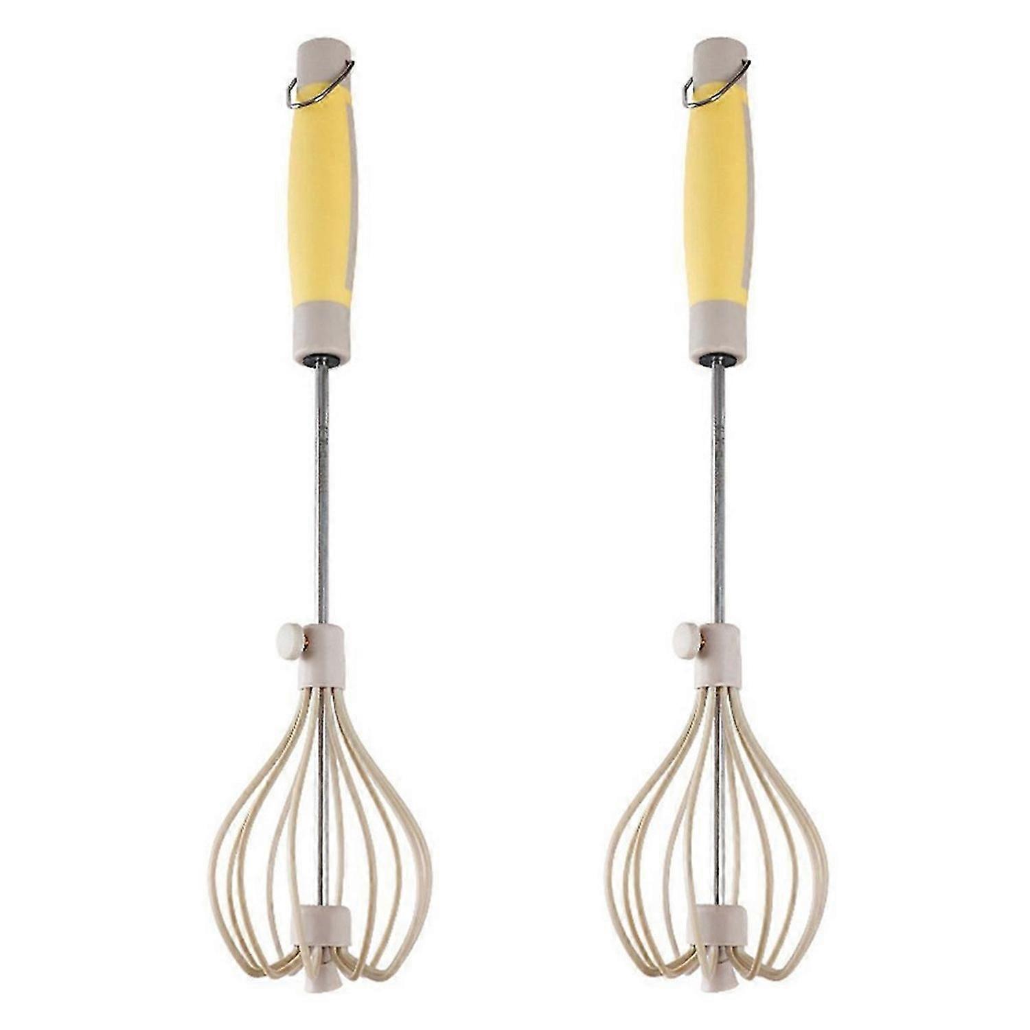 2pcs Stainless Steel Semi Automatic Whisk