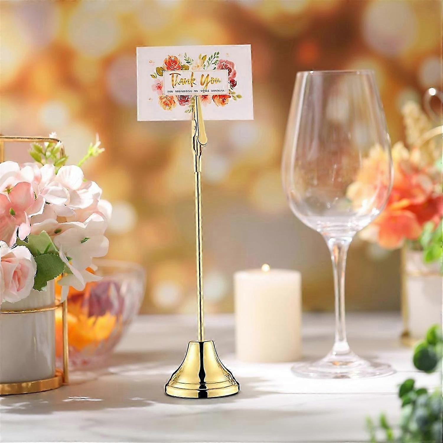12Pcs Table Number Holders 9 Inch Place Card Holder with Alligator Clip Metal Table Card Holders Tab