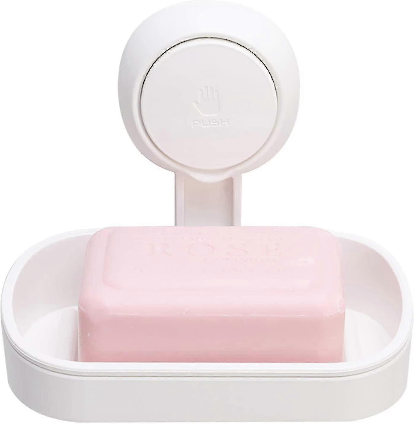 Suction Cup Soap Dish - Without Drilling, Reusable, 1 Second Installation, 360 Rotatable Shower Soap Holder