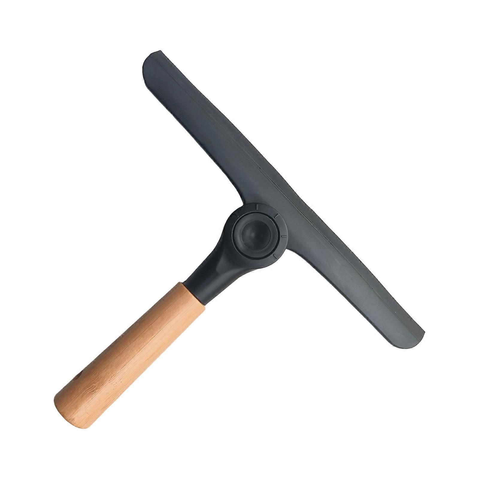 Soft rubber reeling T-shaped glass wiper  Black