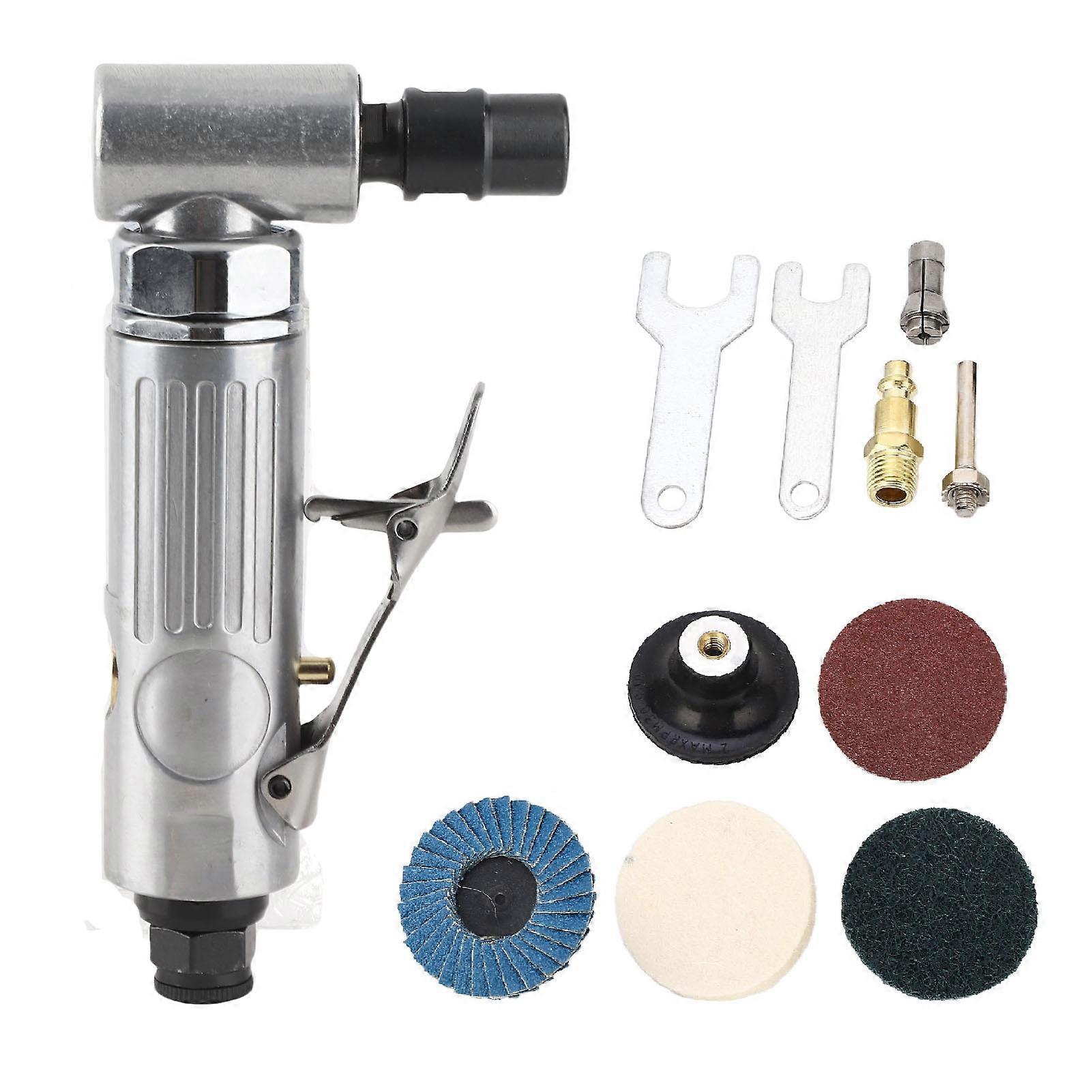 Meuleuse pneumatique à angle droit, moteur 0,3 CV, mandrin 1/4 1/8, vitesse réglable