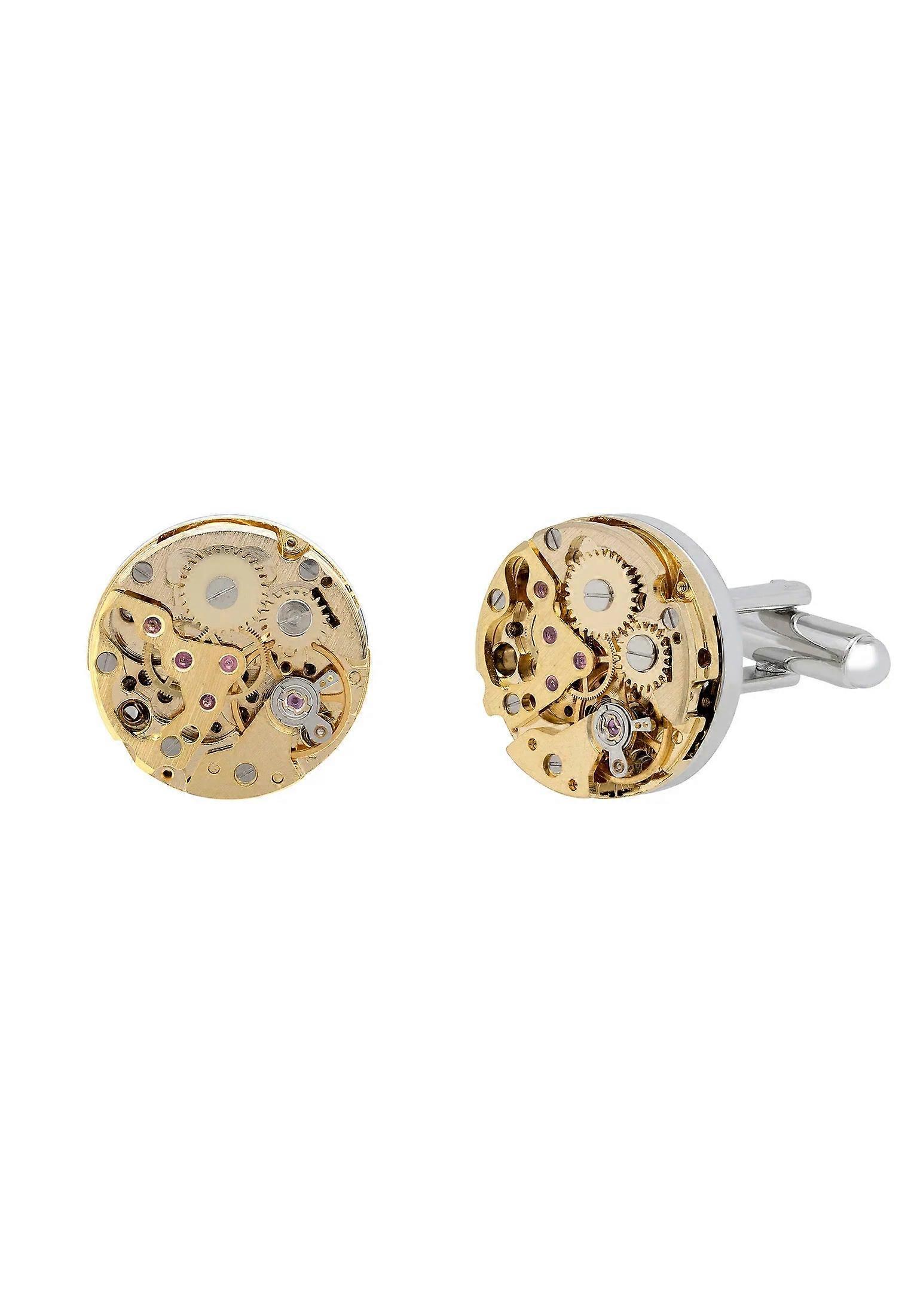Latelita Two Tone Watch Movement Cufflinks in Gold Silver for Women