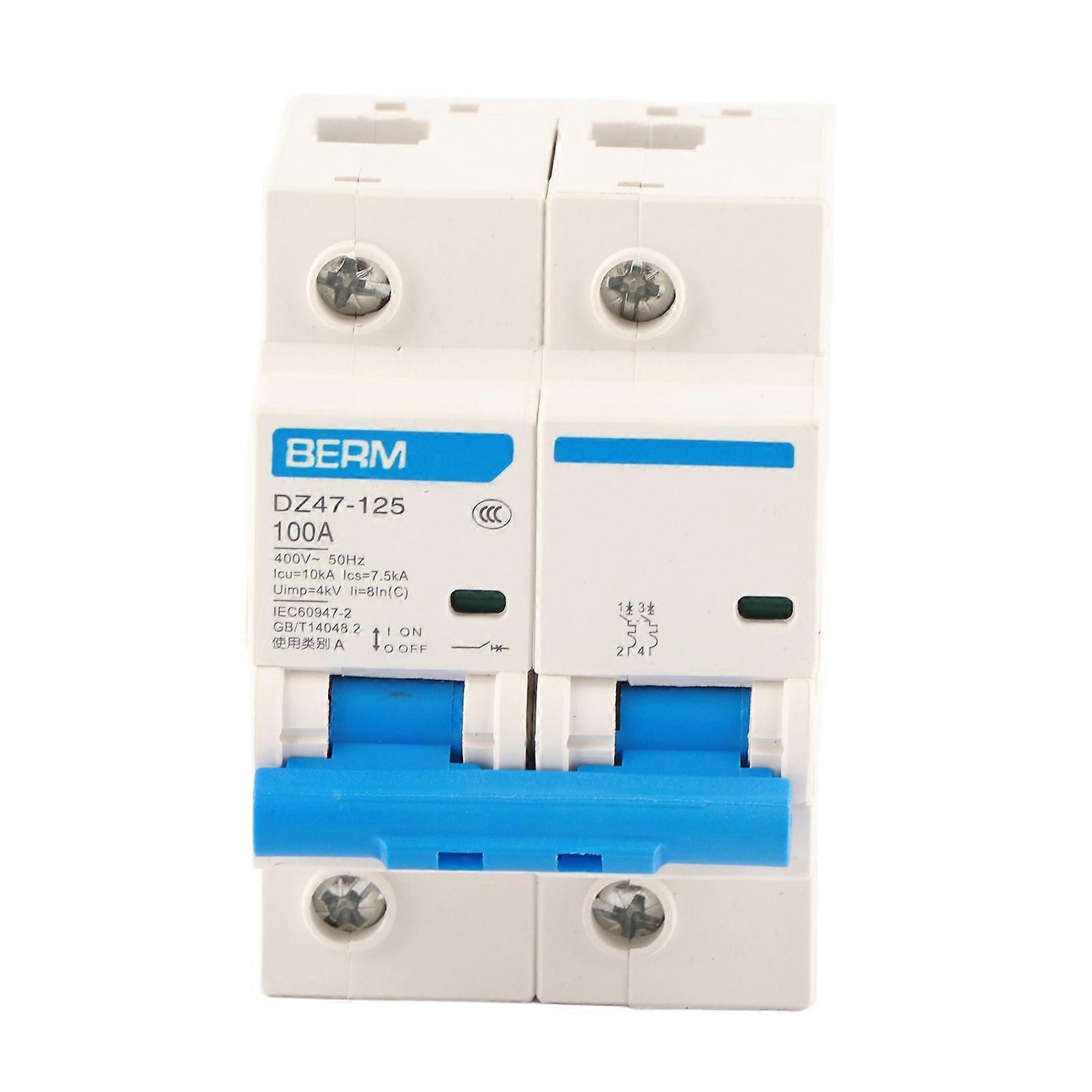 400V 80/100/125A Leakage Protection Switch DZ47125 2P Current Miniature Circuit Breaker(100A)