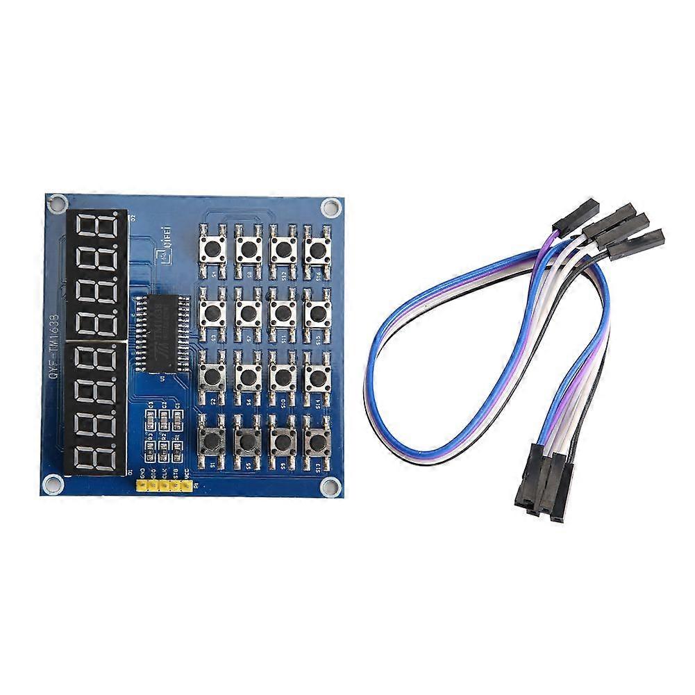 TM1638 3-Draht-MCU-Steuerung 8-Bit-LED 16 Tasten Tastatur-Scan- und Anzeigemodul für Arduino