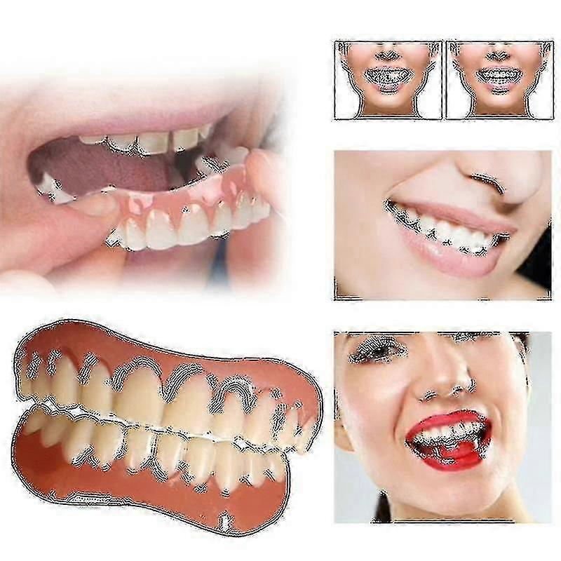 D Snap-on Tandfiner Falske tandproteser Falske tænder Smil Tænder