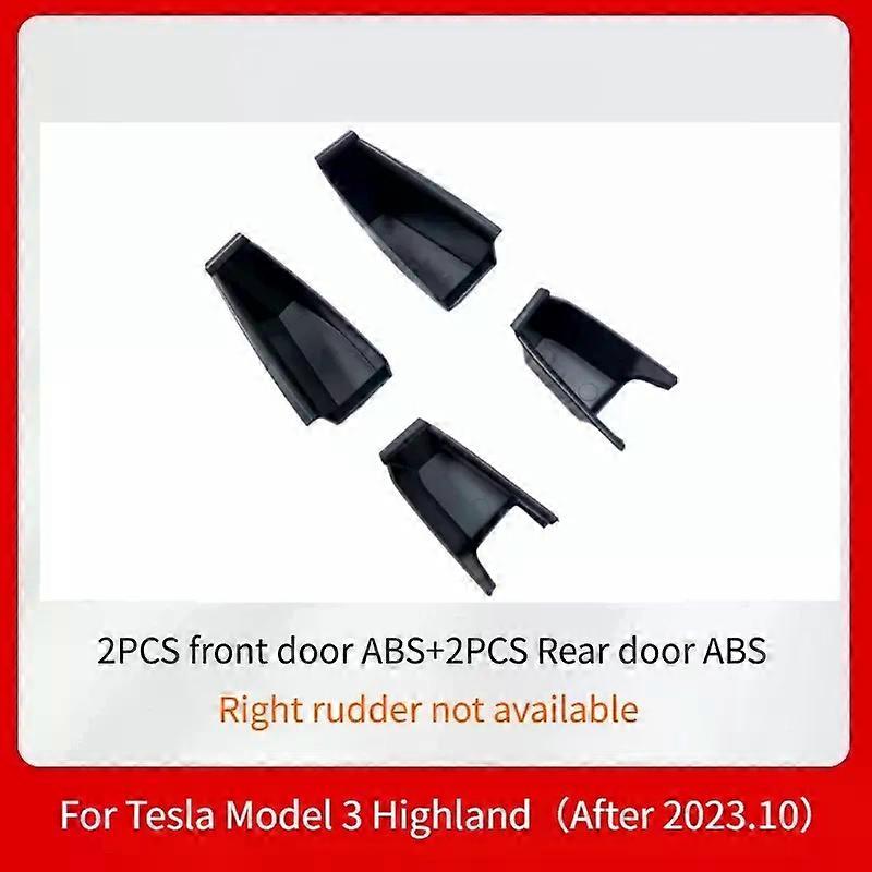 For Tesla Model 3/3 Highland Y/Y Juniper Car Side Door Handle Storage Box ABS/Flock Tray Organizer Container Accessories Tidying