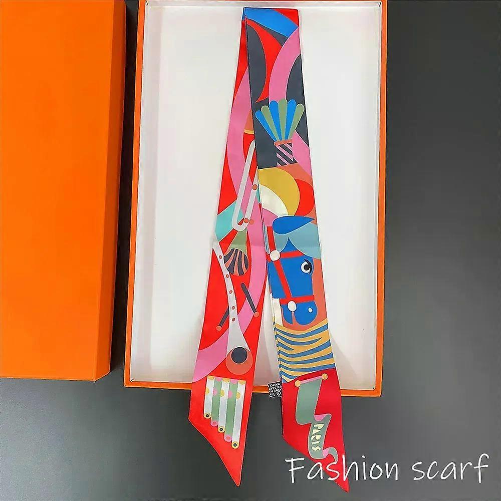 Korean Versatile Chain Tassel High Quality Mulberry Silk Twill Silk Ribbon Wrapping and Binding Bag Handle Ribbon Small Scarf