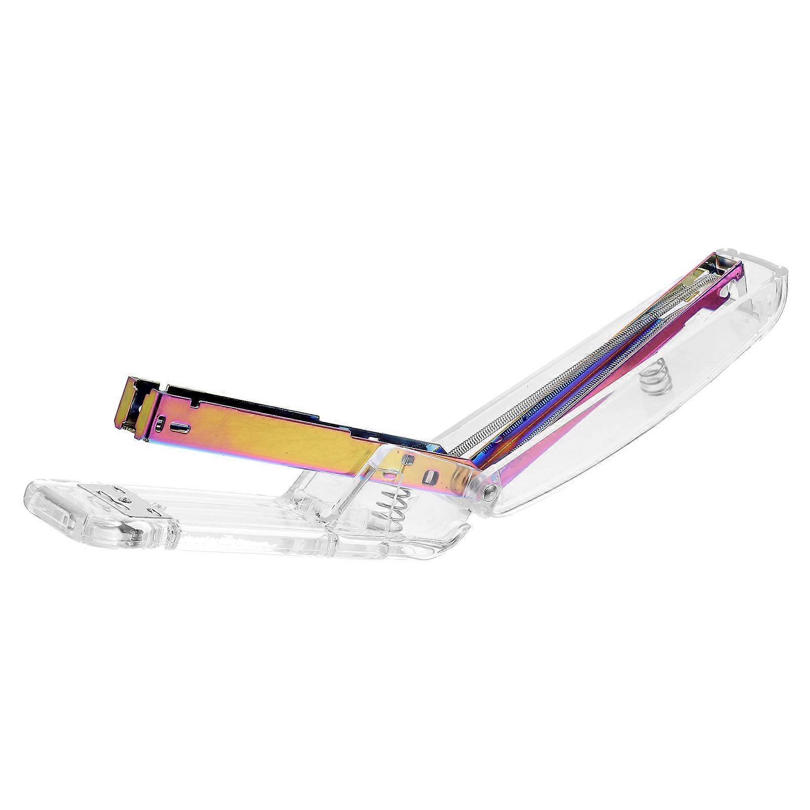 Stapler Plastic Stapler for Paper Binding 3Pcs Transparent Home Office Use