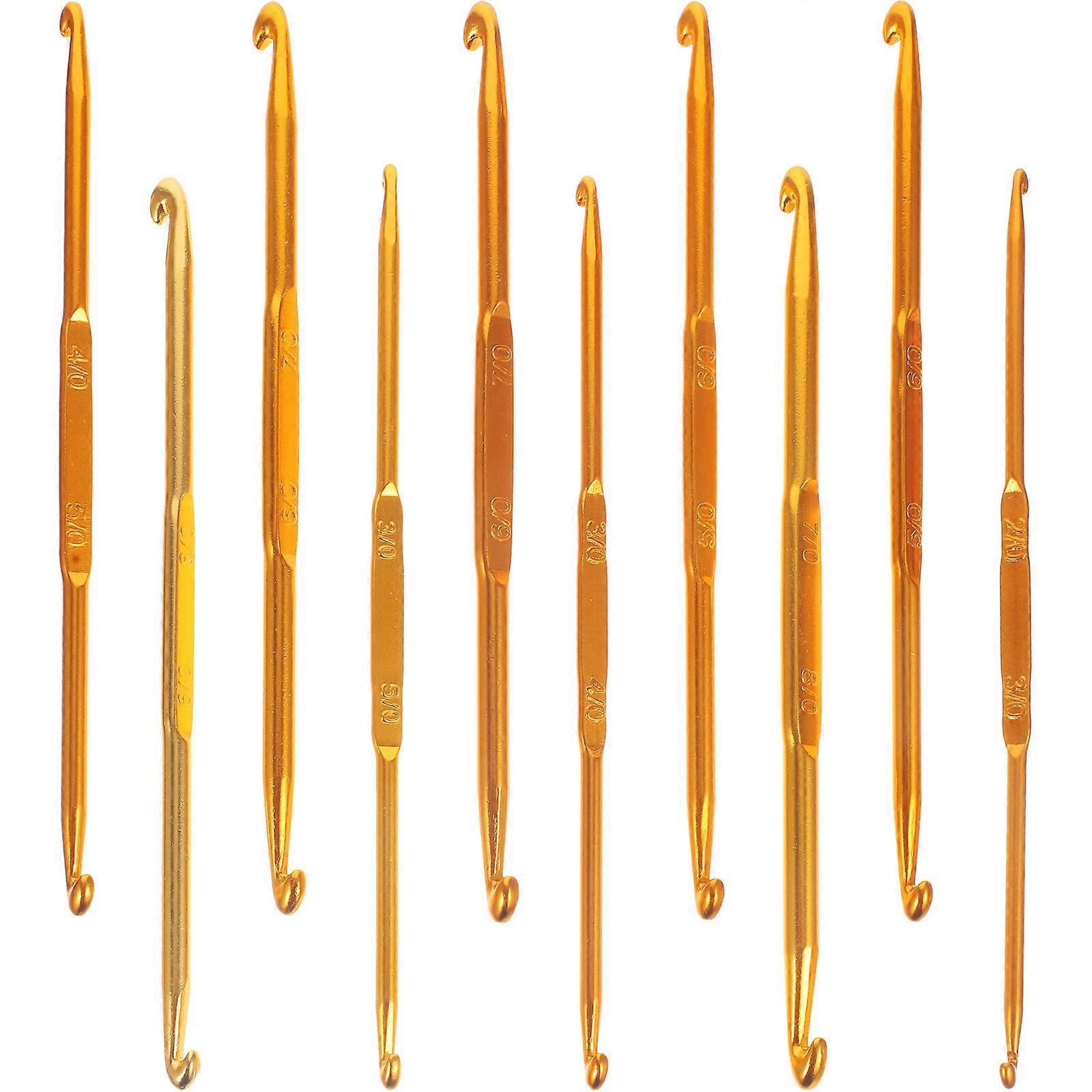 Golden Knitting Crochet Hooks for Yarn Braiding 40Pcs Craft Set