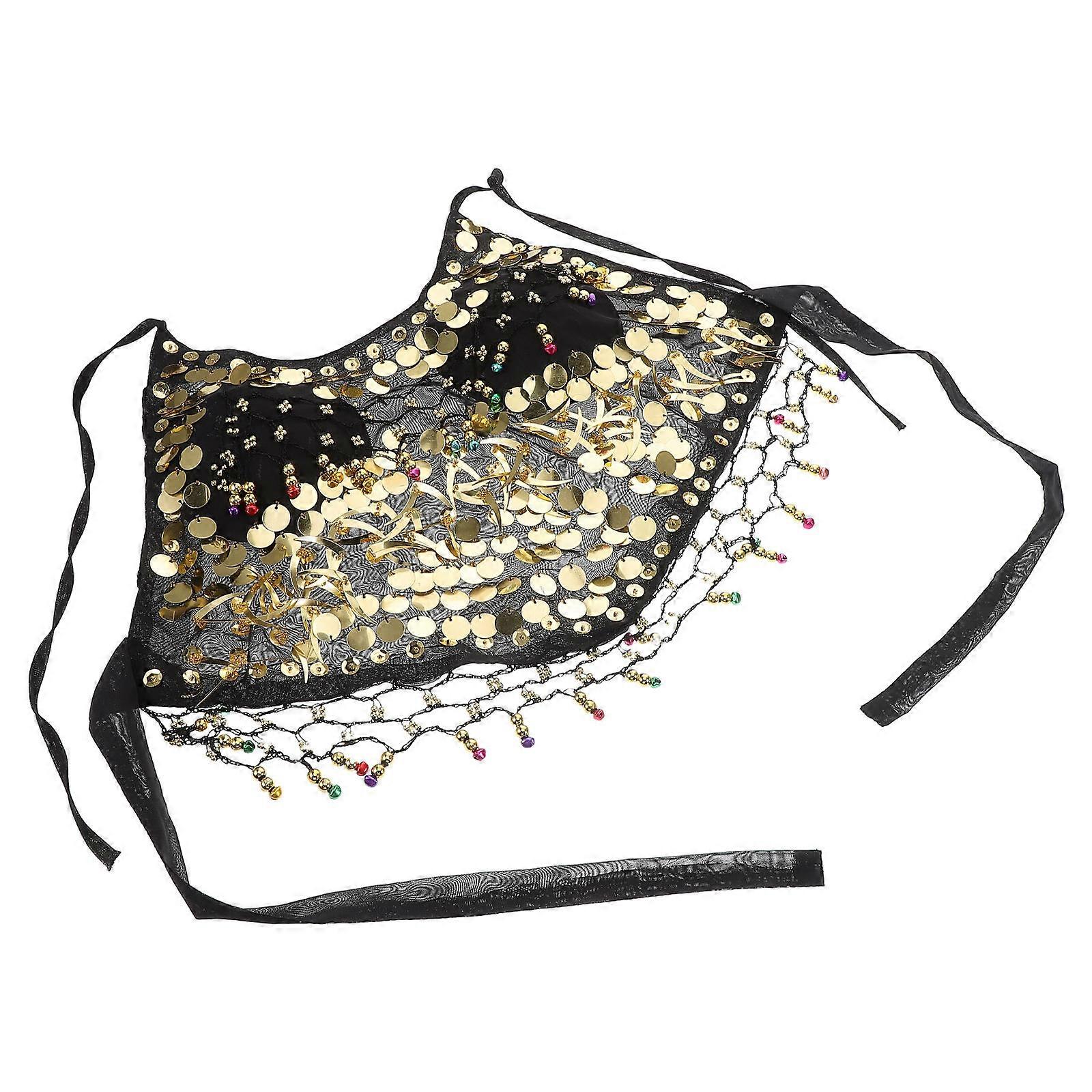 Multi Color Sequin Belly Dancing Top for Women 2Pcs Costume Outfit