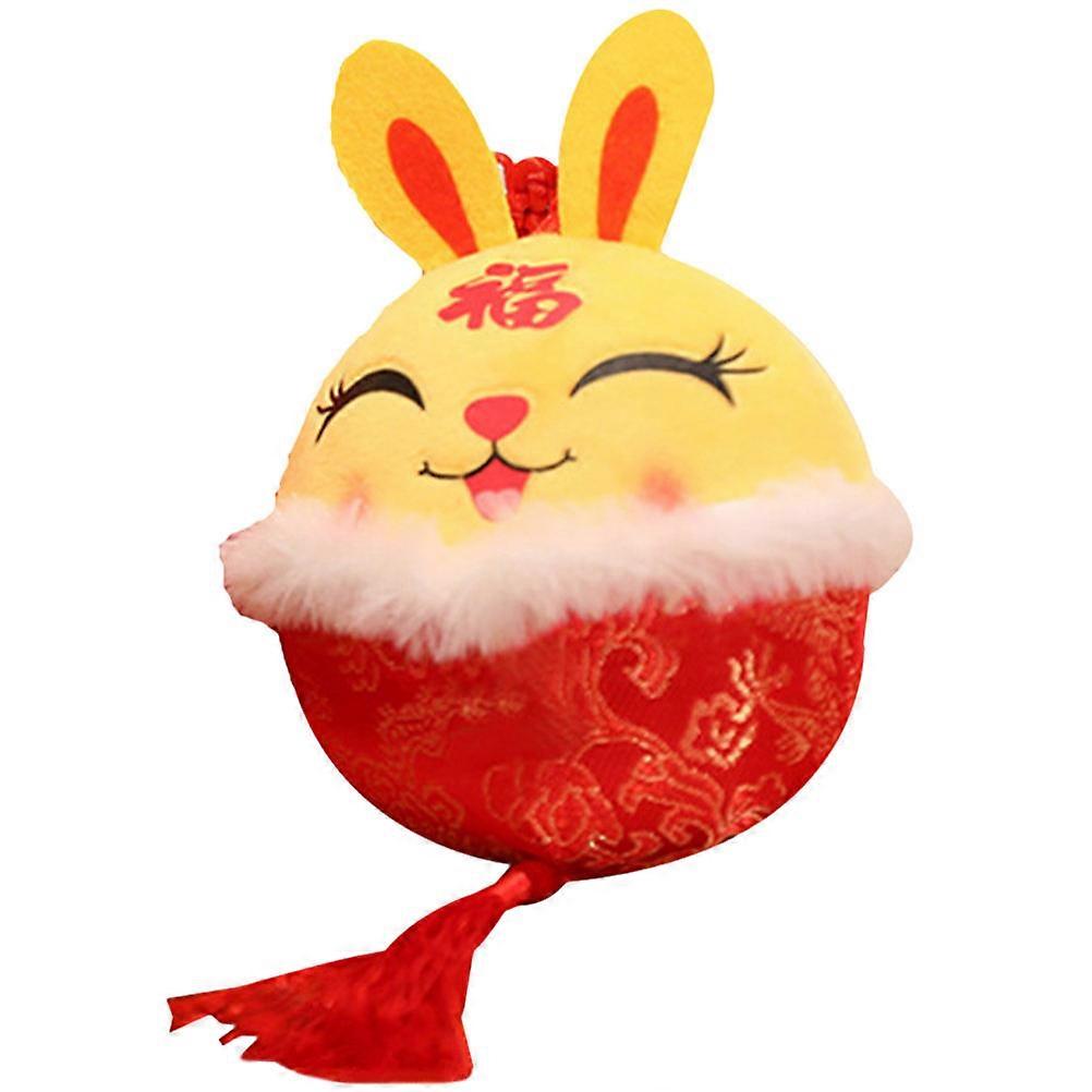 Rabbit Plush Toy Hanging Pendant For Chinese New Year Atmosphere Decoration 12CM Textile 1 Piece