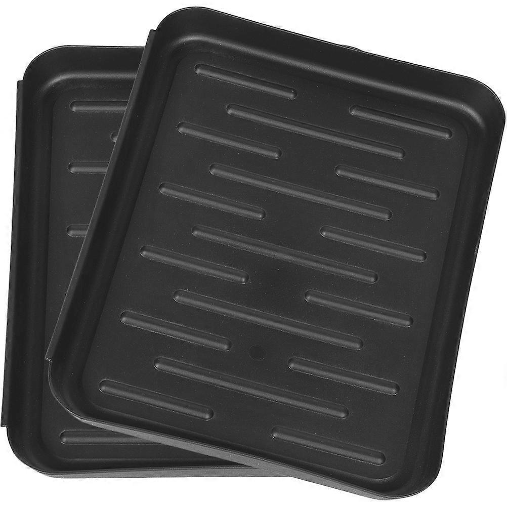 Multi-Purpose Pet Feeding Mats With Feature 35*27*3cm Black For Entryway Laundry Room 6Pcs