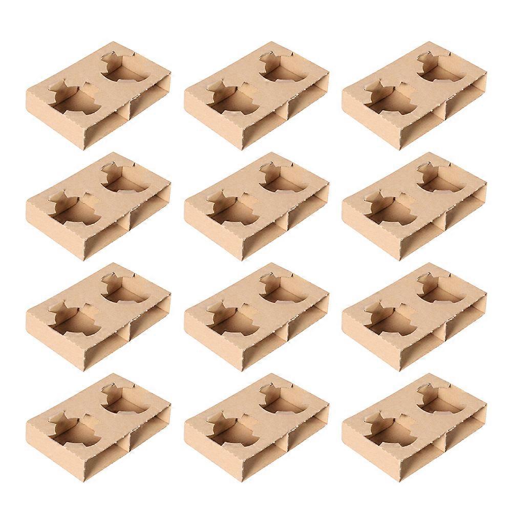 Cup Holder Tray For Takeout Use Business Owners Customers Corrugated Paper 20.00X13.00X0.50CM 50Pcs