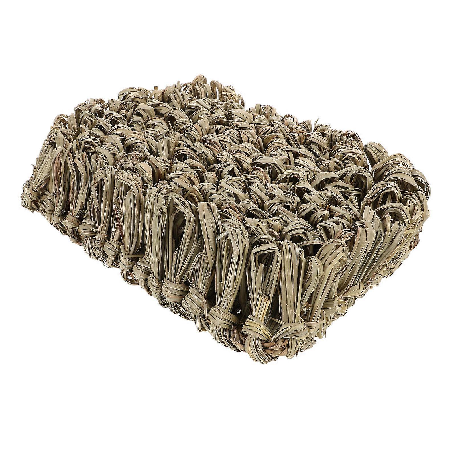 Small Animal Grass Mat Rabbit Grass Bed for Cozy Rest 2Pcs