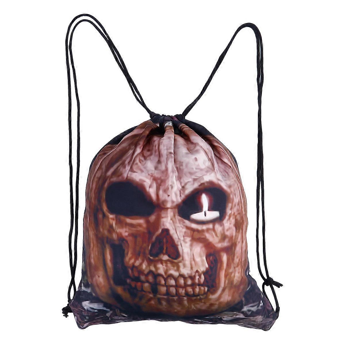 Coffee Halloween Drawstring Bag for Storage 3Pcs Bundle Pocket Backpacks