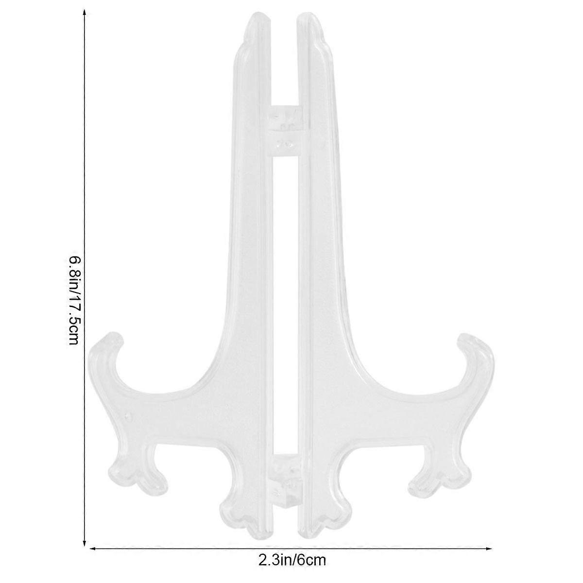 12Pcs Transparent Plate Rack Folding Display Holder for Home Office Shop Use 7 Inches Organizer with Angle Adjustment