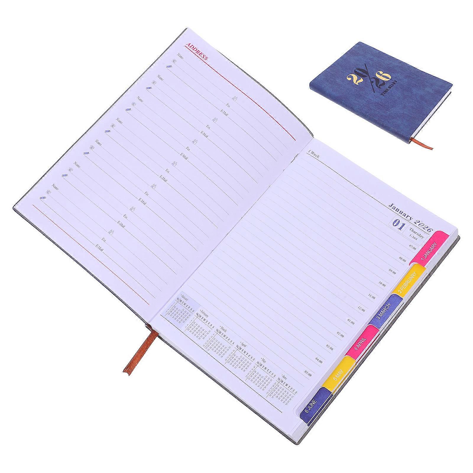 Dark Blue Daily Planner Notebook for Monthly Scheduling with 2Pcs Pack