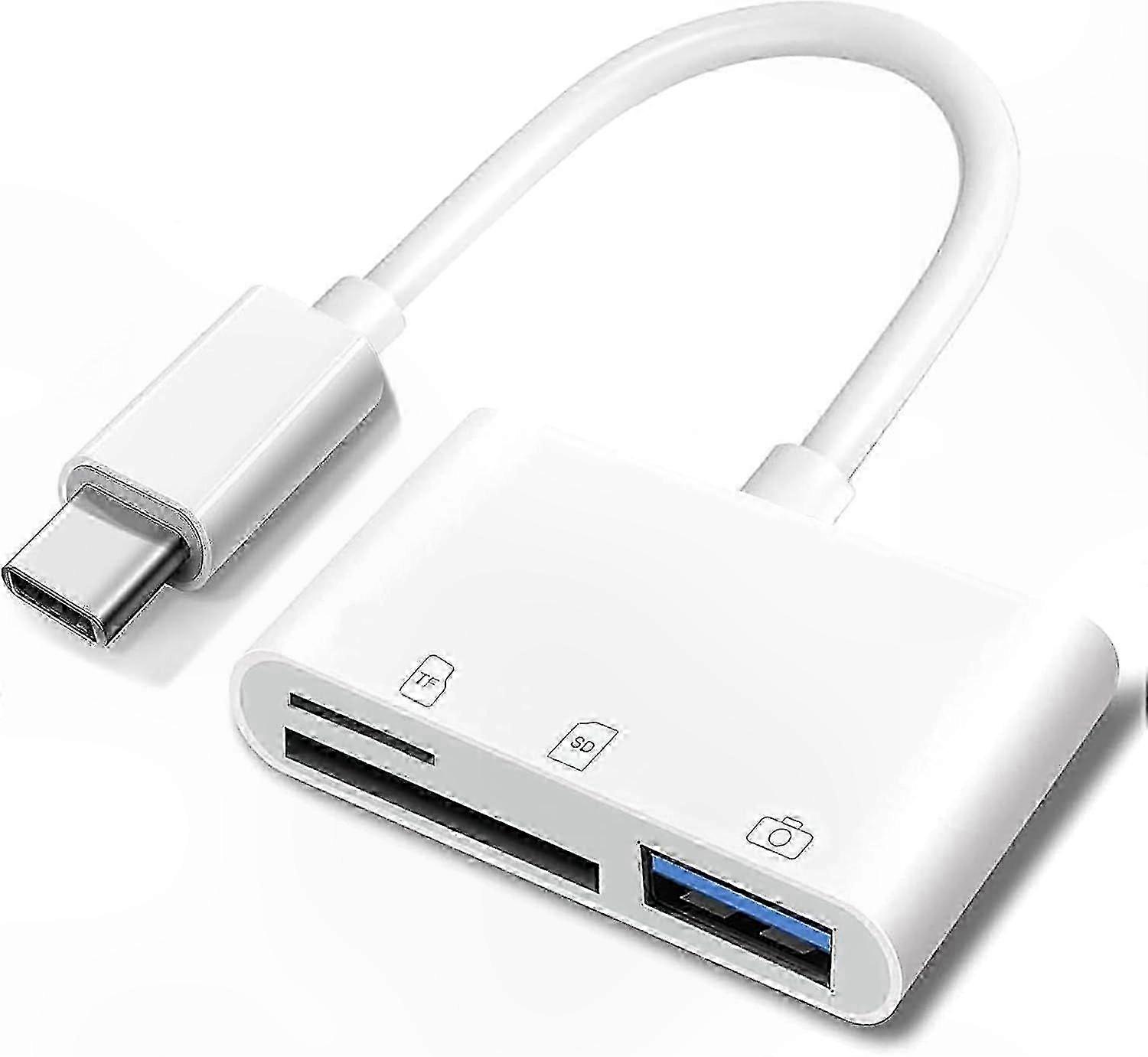 USB-C to SD Card Reader, 3-in-1 Memory Card Adapter for Trail Cameras