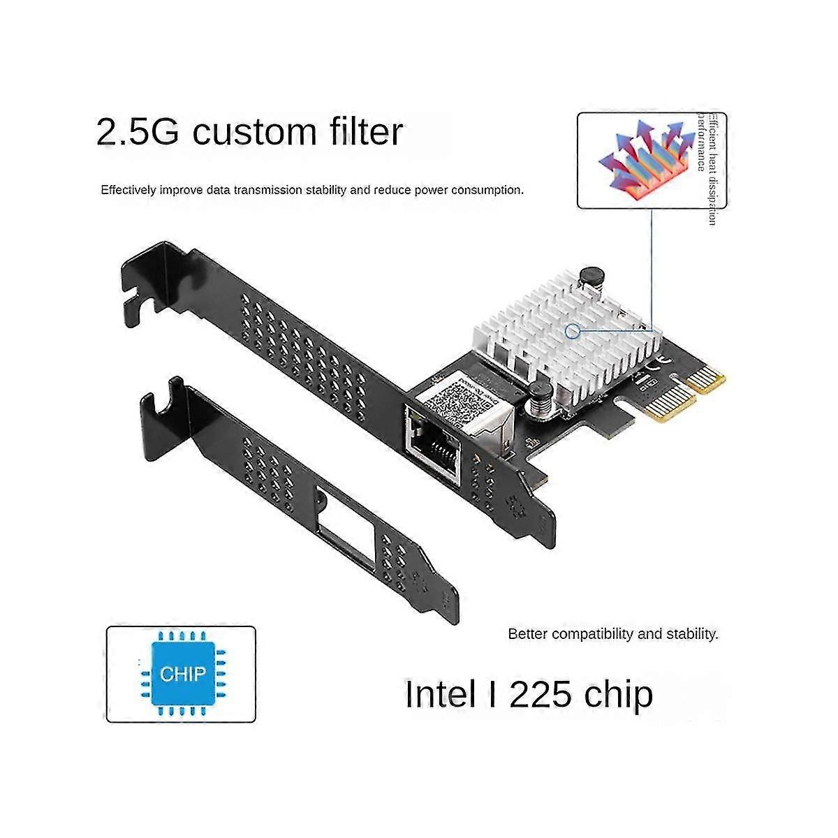 2.5g Single Port Gigabit Lan Card Power Port 2500m Desktop Server Gaming Gaming Lan Card Io-pce225-
