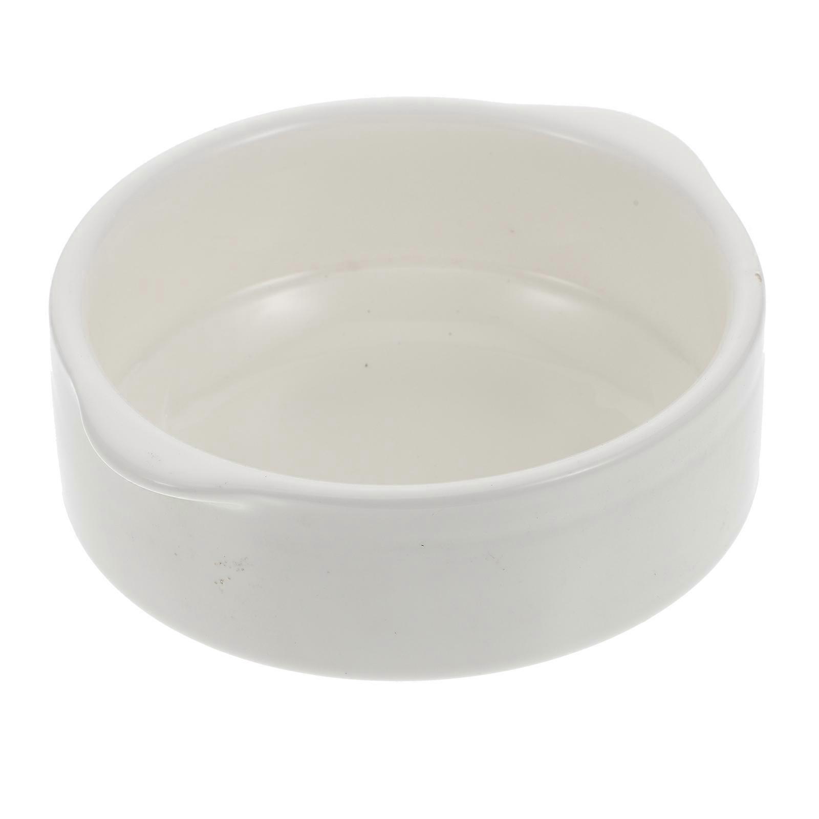White Ceramic Stewing Bowl Suitable For Kitchen And Camping Ideal For Making Pudding 2Pcs