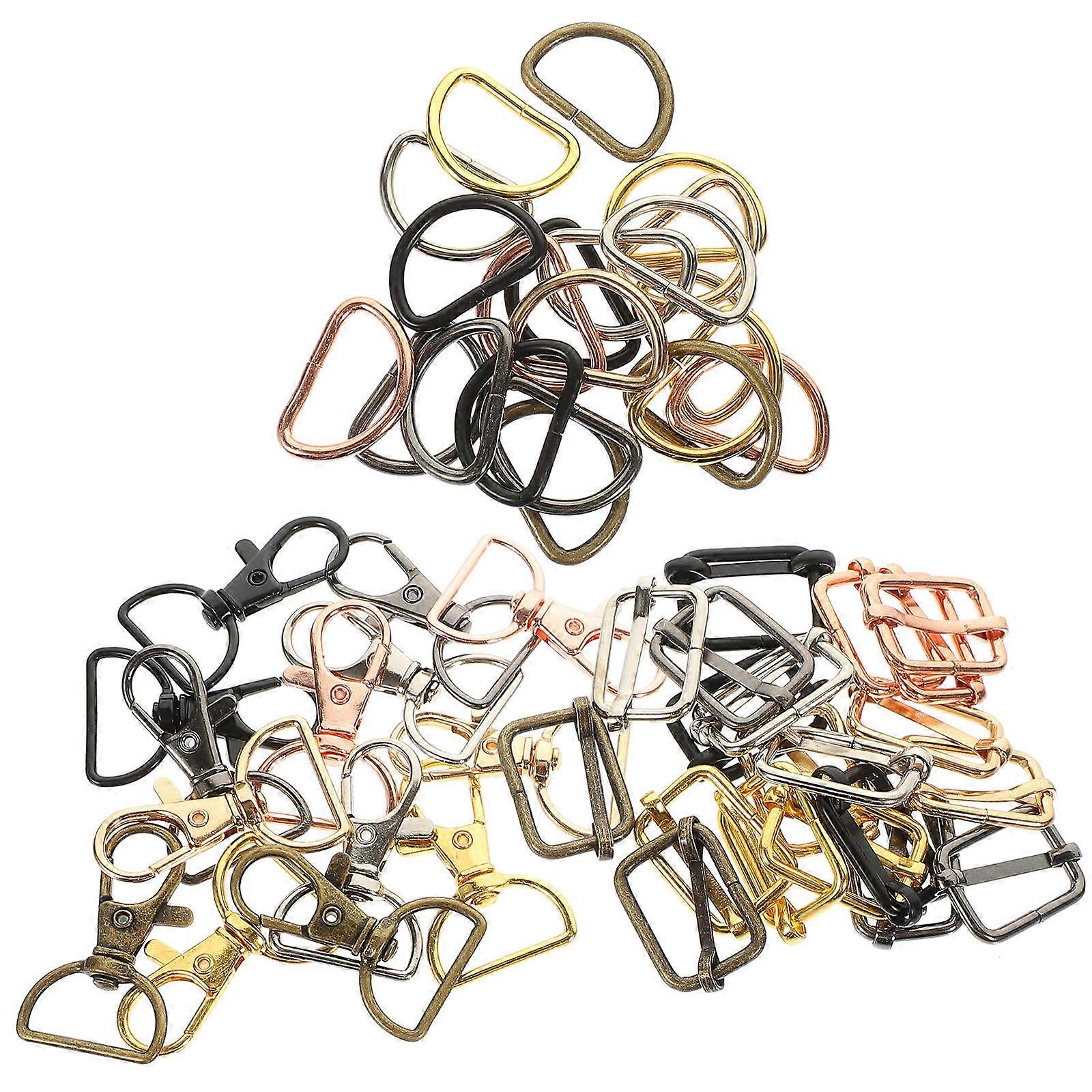 D Shape Rotatable Buckle D Rings 3 Sets For Bag Making Assorted Color Durable Accessories