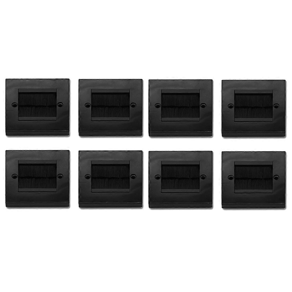 2Pcs Flush Brush Wall Plate Black