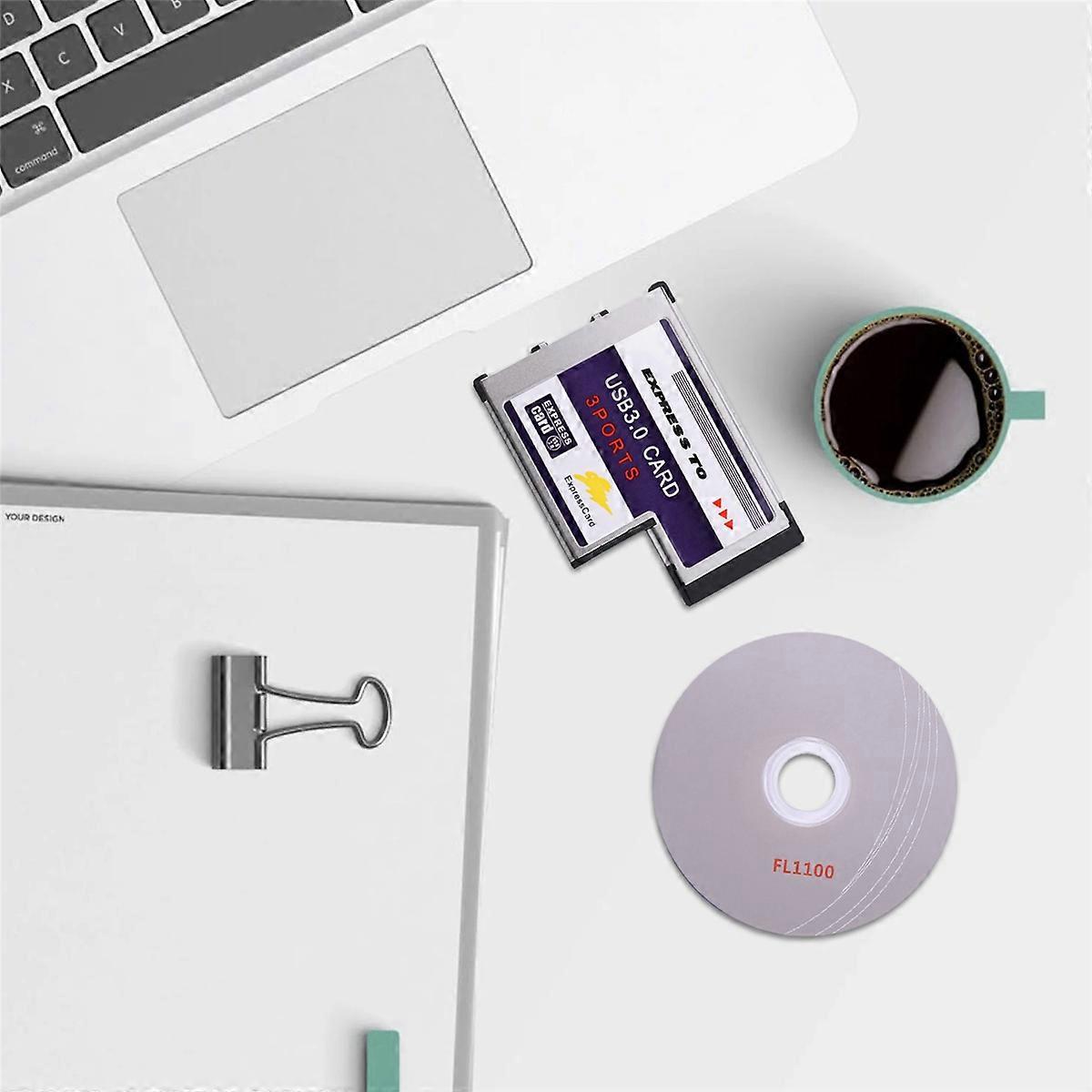 3 Port Hidden Inside USB 3.0 To Express Card 54mm Adapter Converter