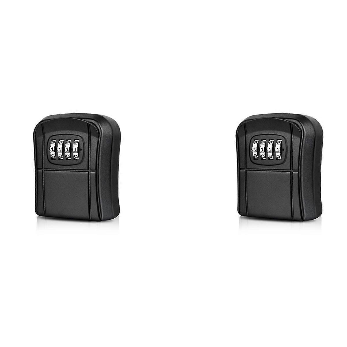 Key Box Wall Mounted Mini Key Safe Outdoor Key Box (Black)