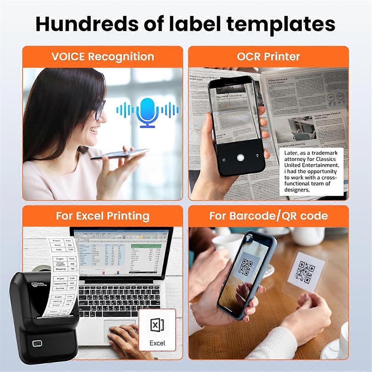 Bluetooth Label Maker,Inkless Portable Label Maker for Address,A