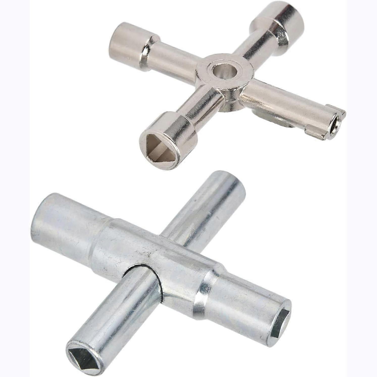 Pack Silver 4 Way Utility Keys Multi-Function Water Gas Meter Cabinet Keyed Padlock
