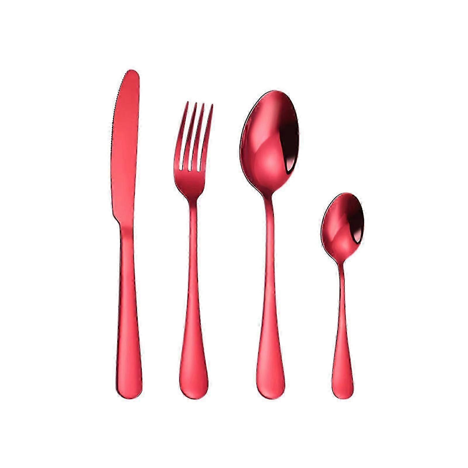 4pcs/set Exquisite Cutlery Set Corrosion Resistant Stainless Steel Smooth Edge Safe Use Scoop Fork For Daily Life