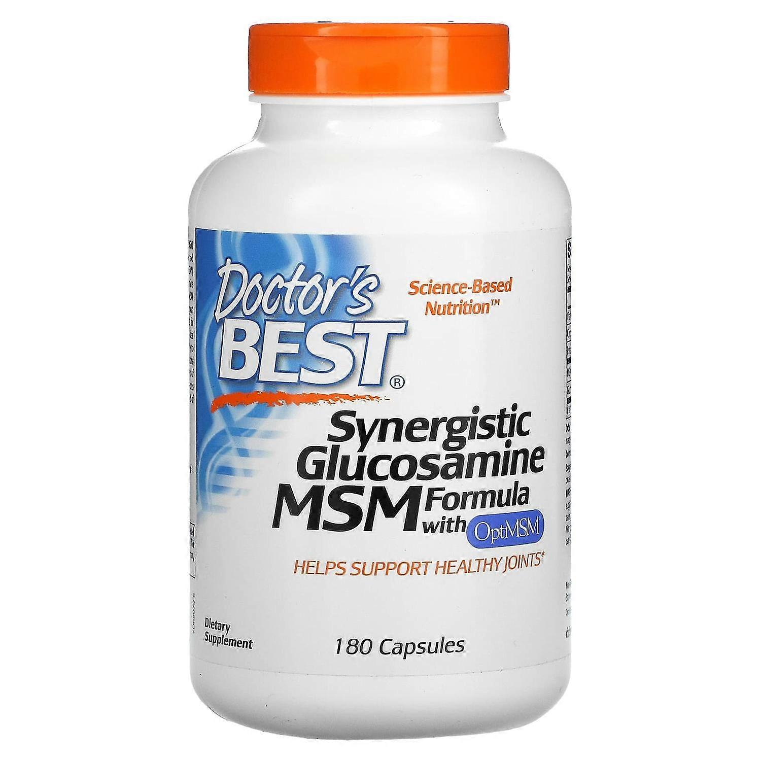 Doctor's Best, Synergistic Glucosamine MSM Formula with OptiMSM, 180 Capsules