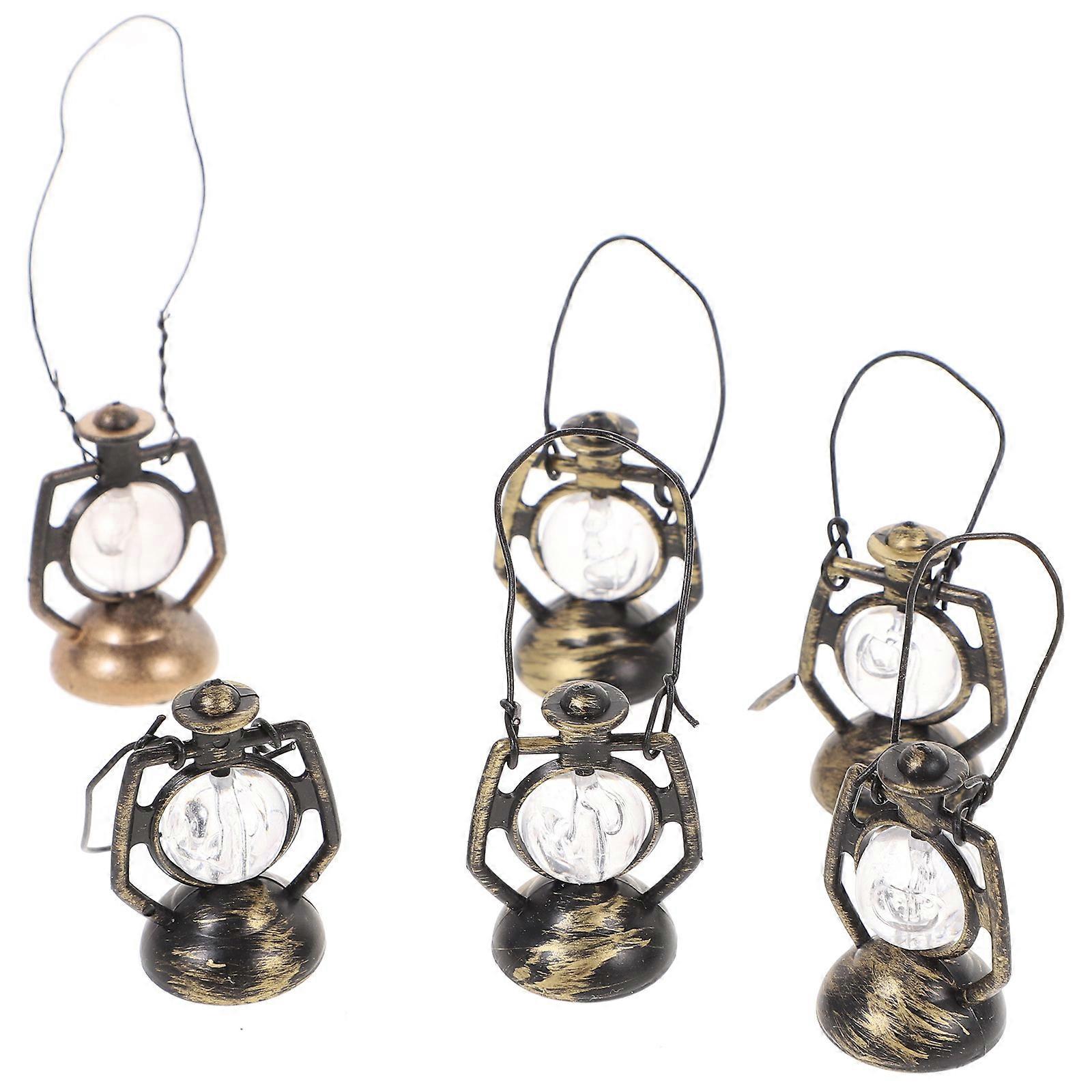 Plastic Miniature Lamp Decor Kerosene Lamp Model for Decor 6Pcs Multipack
