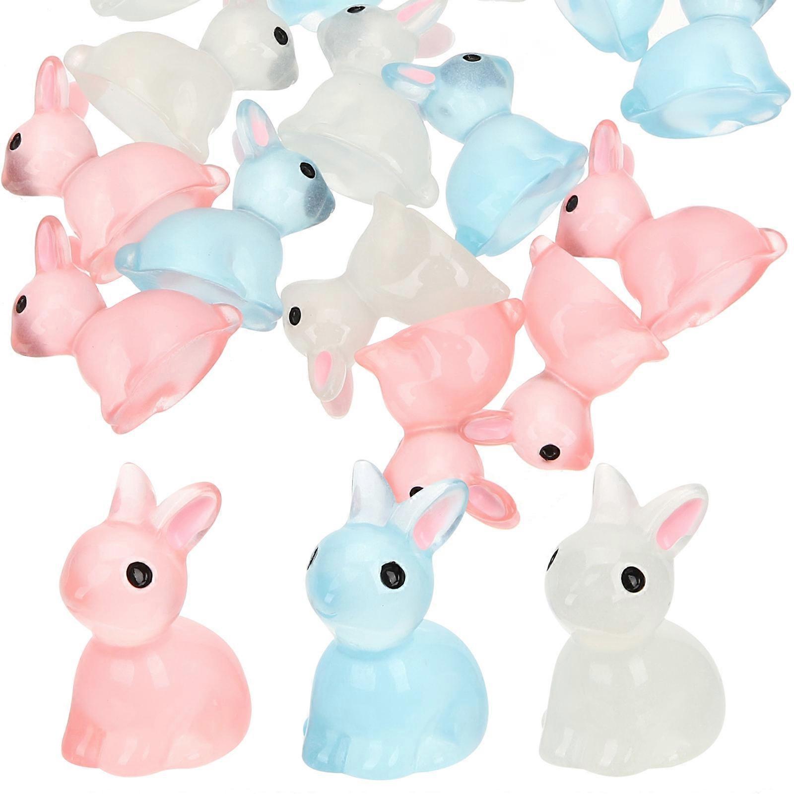 Glow in The Dark Bunny Decorative Miniature Rabbit Statues 54Pcs