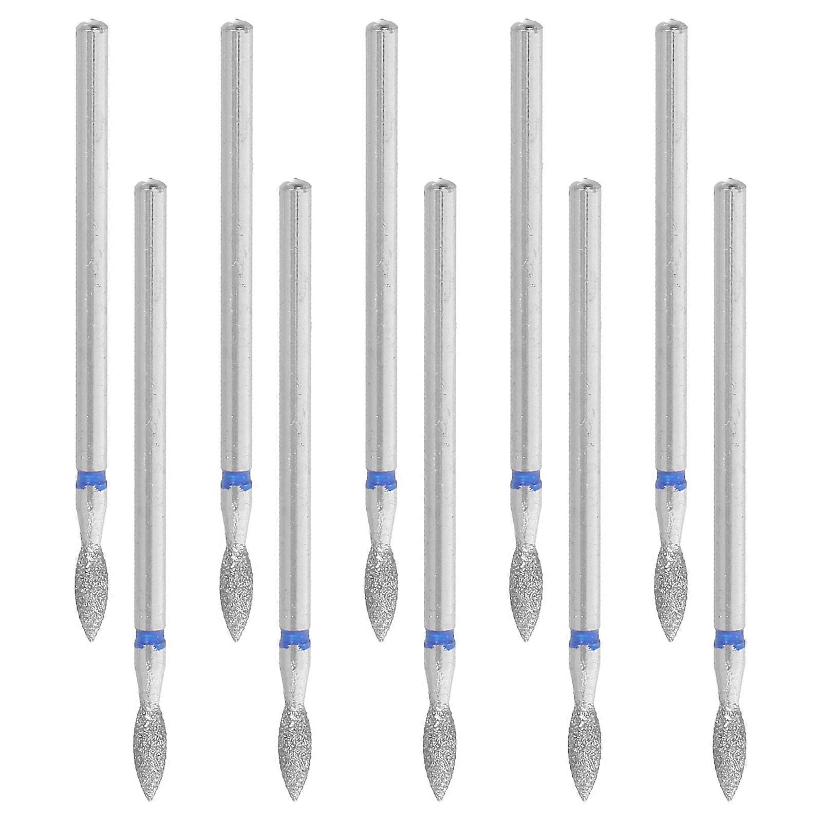 Nail Grinding Head Silver Diamond for Polishing Replacement 10Pcs