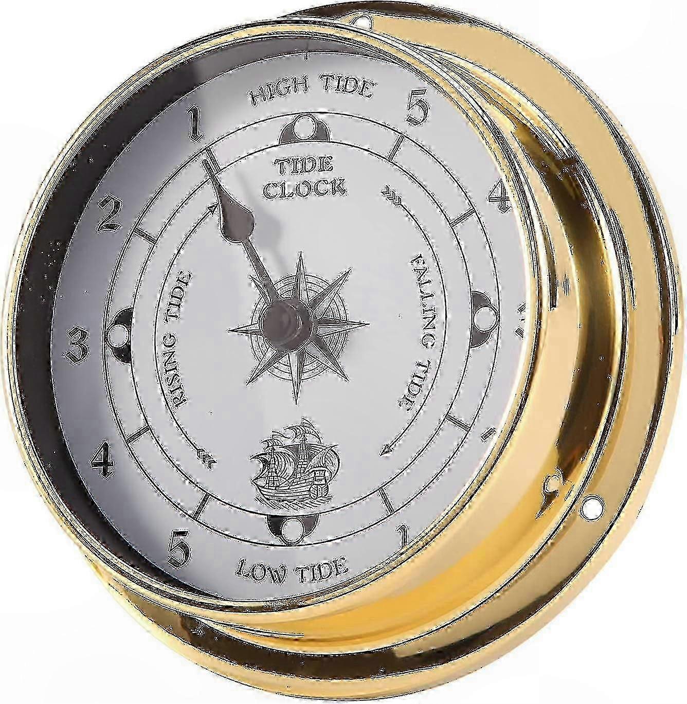 Copper Marine Tide Clock, 115mm Weather Forecast Instrument for Coastal Areas