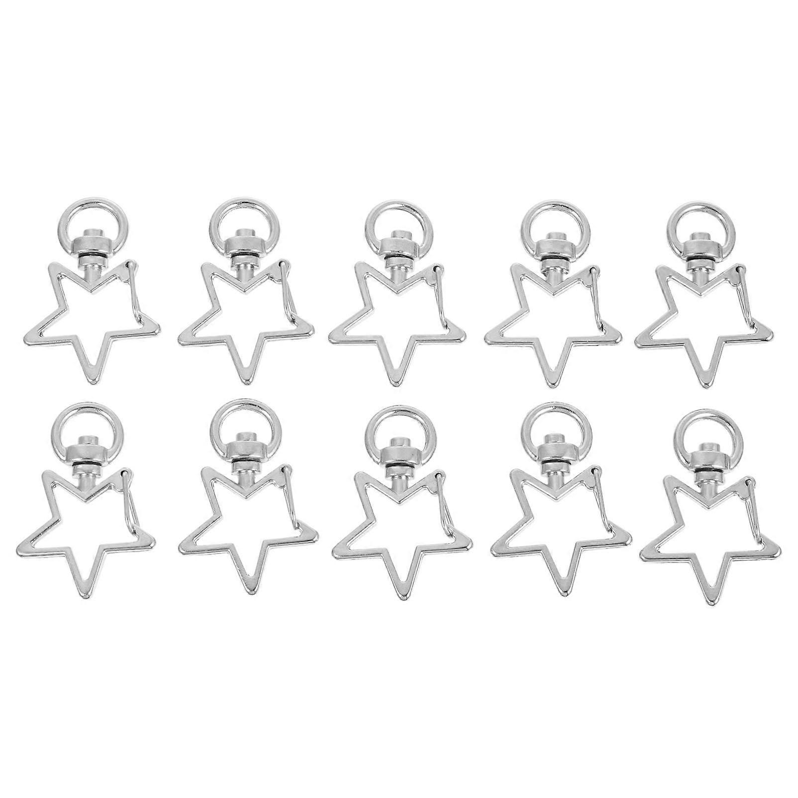 Keyring Clip Set 40 Pieces Star Shape Snap Hooks Lobster Clasp Keychains Accessories For Bag