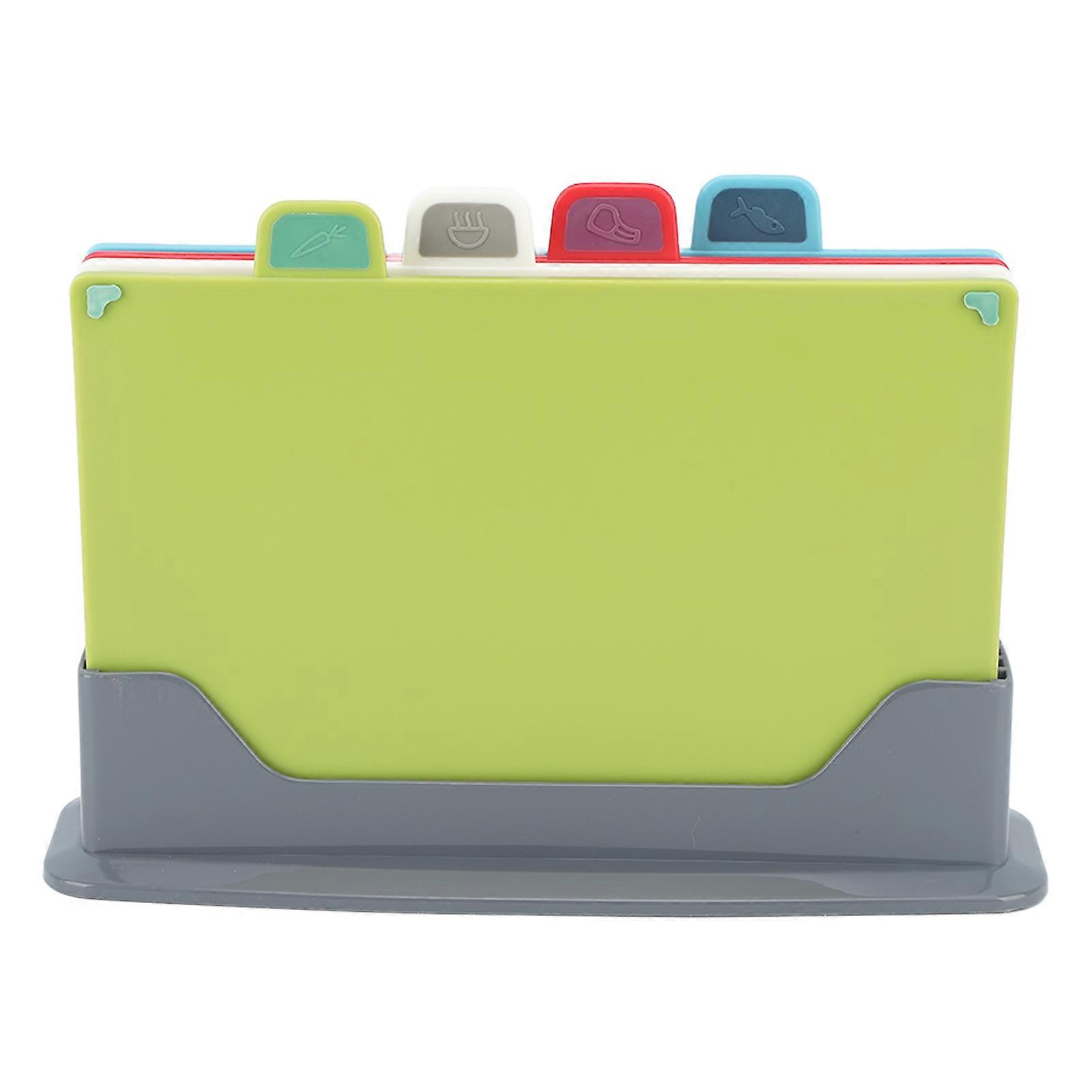 Plastic Cutting Board 4 Colors Rubber Flexible Coded Cutting Board with Storage Stand 