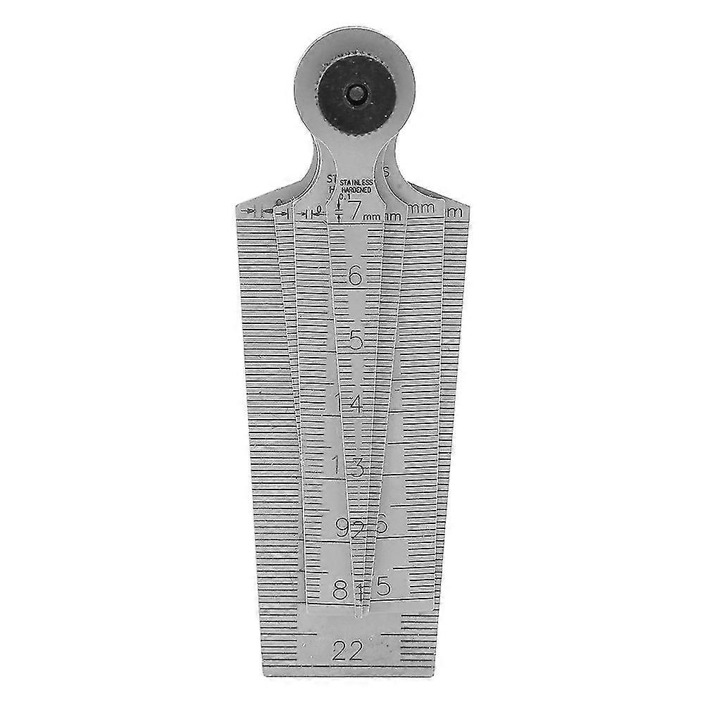 Welded tapered feeler gauge for gap measurement in stainless steel
