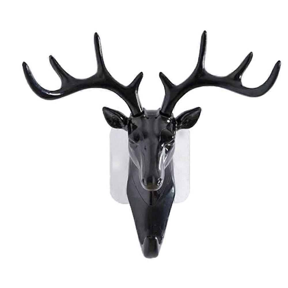 Animal Deer Deer Head Hook Hanger Wall Mounted Wall Decor Black