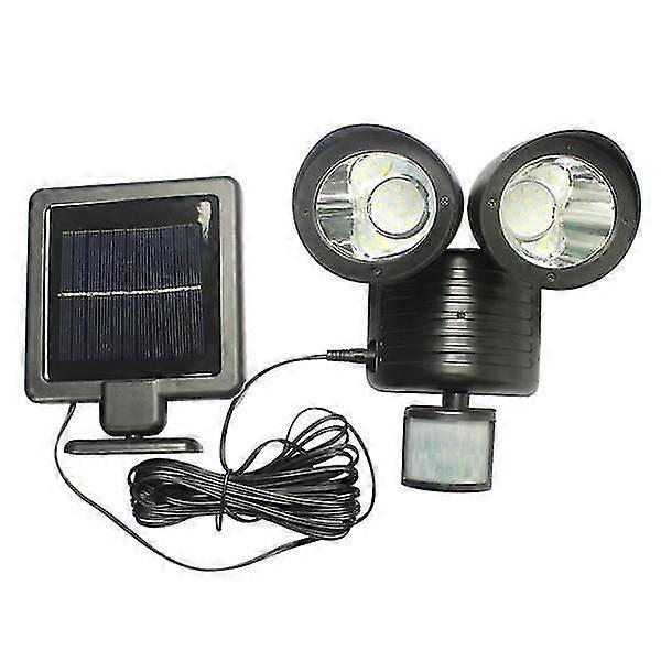 22 LED Solar Powered Double Head Motion Sensor White Light Wall Lamp Outdoor Security Flood Light* @BUGU