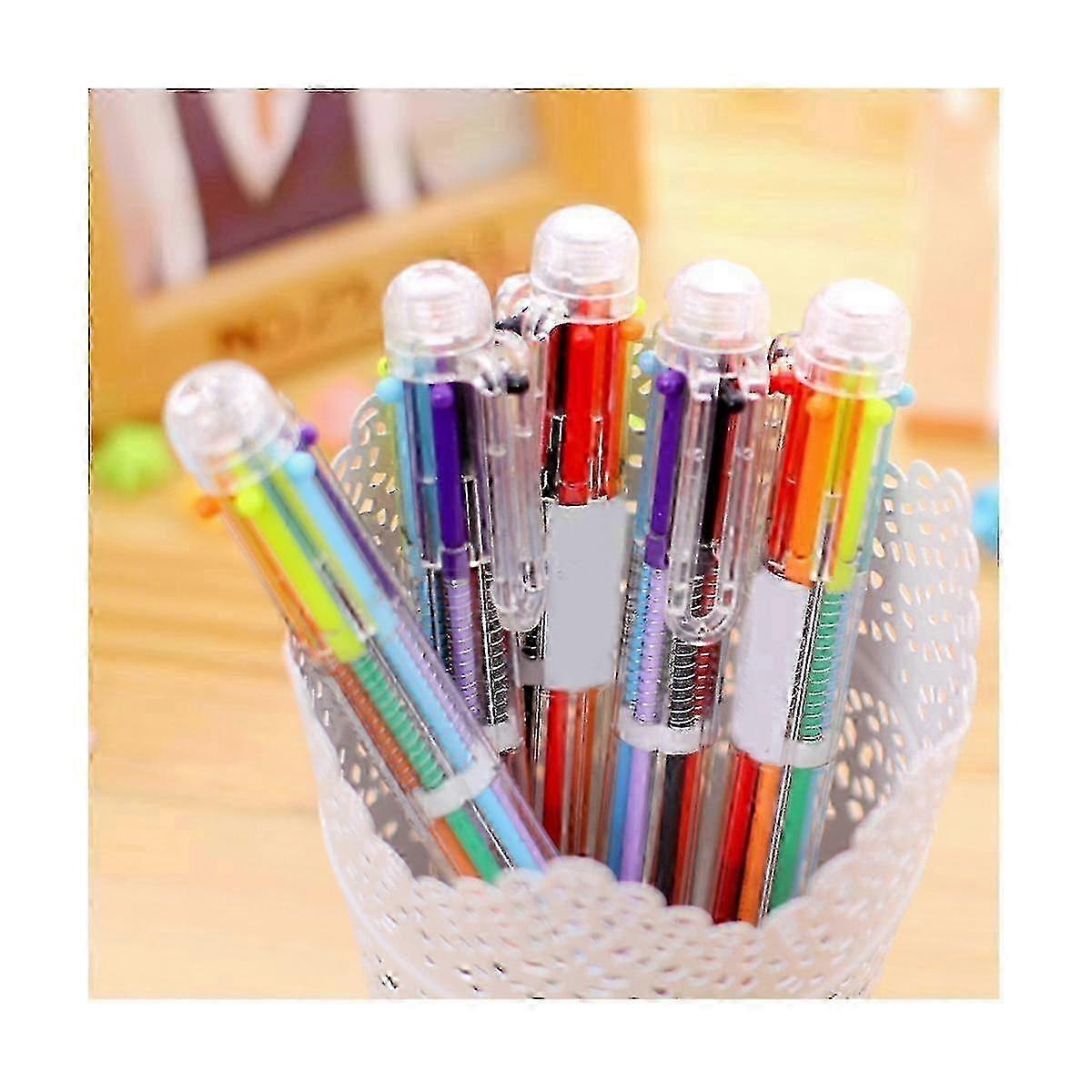 20 Pack Ballpoint Pen, 6-in-1 Multicolor Retractable Ballpoint , 0.5mm Colorful Ink Pen, Multi Colo