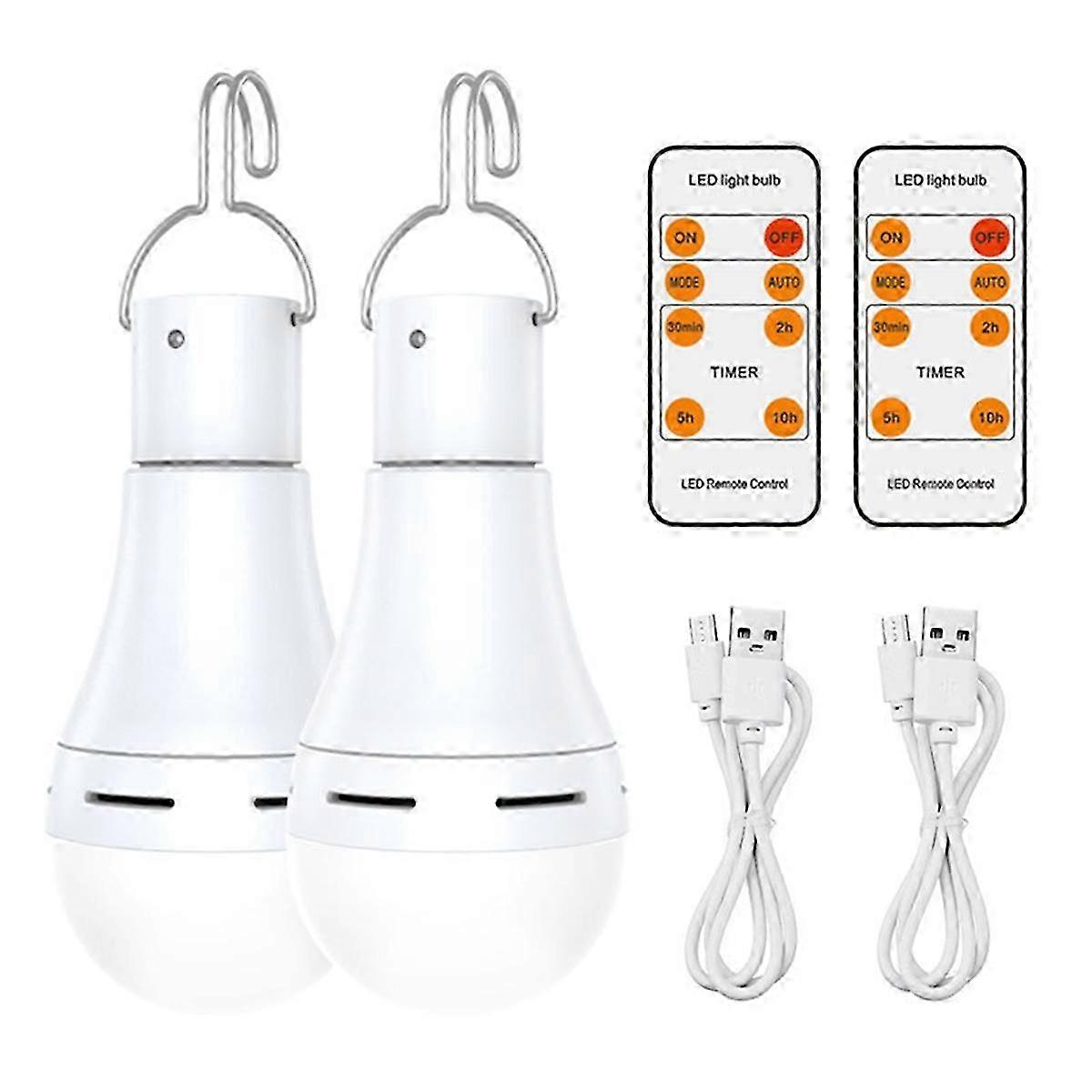 USB Rechargeable Light Bulb,Battery Backup Emergency Light Bulb,2 PCS Edition 1107