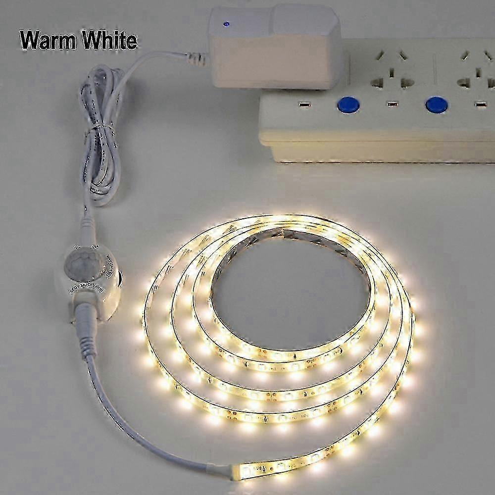 Closet Kitchen LED Lighting Tape LED Strip Light Under Cabinet LED Cupboard Lamp With PIR Motion Sensor Switch EU 220V L3M-EUwarm white