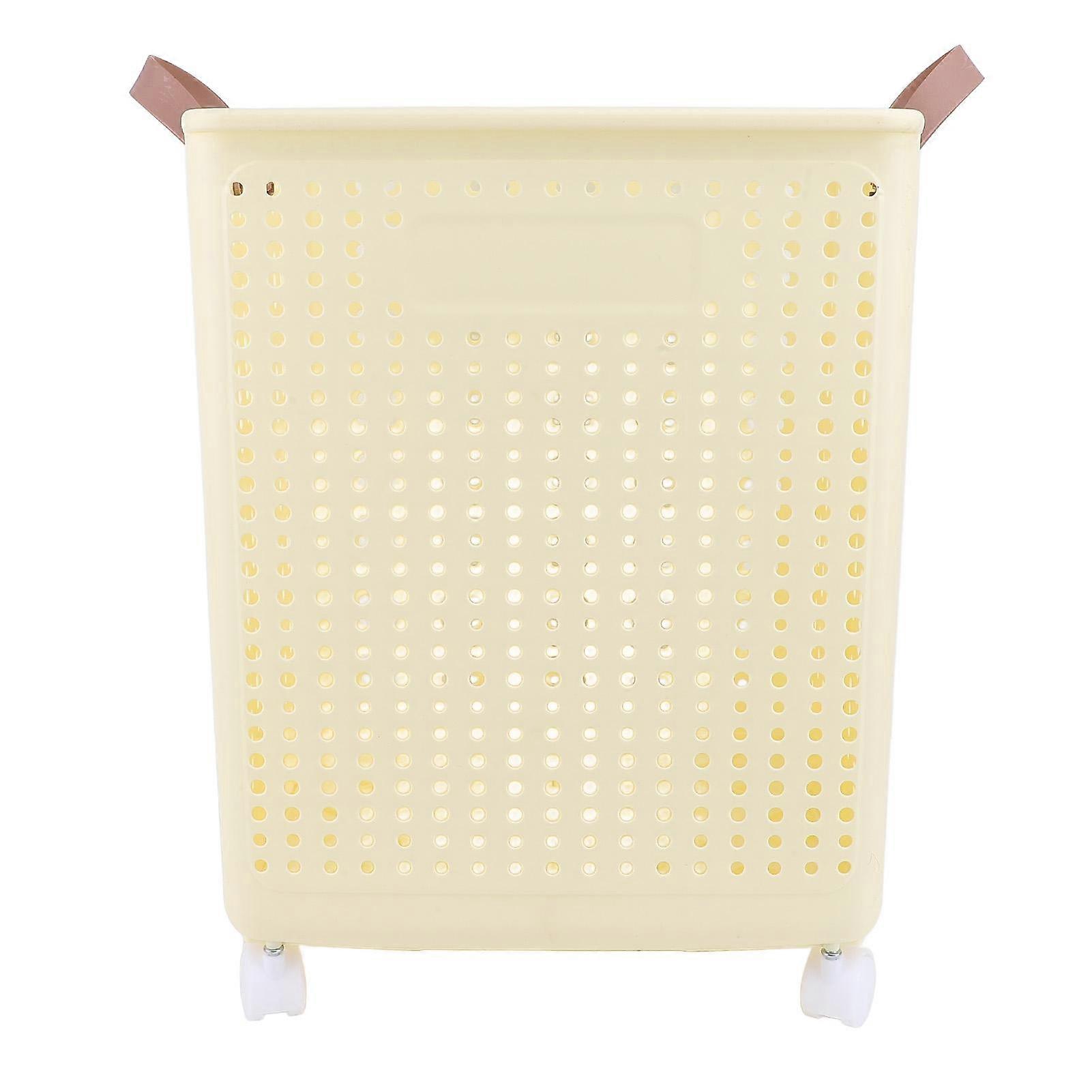 Foldable Laundry Basket with 4 Wheels Space Saving Portable Storage Hamper for Clothing Toys Home