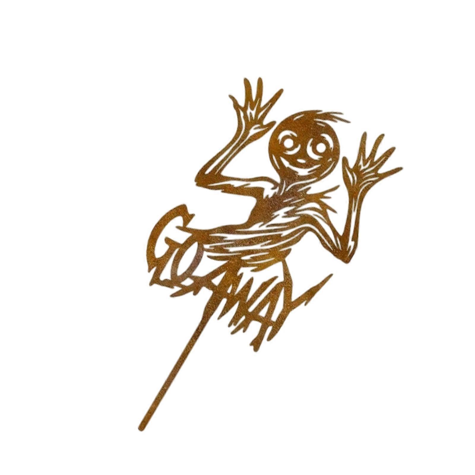 Unique Gothicism Creature Garden Sculpture With Rustproofed Metal Construction Easyly Install Ground Stake Multicolor